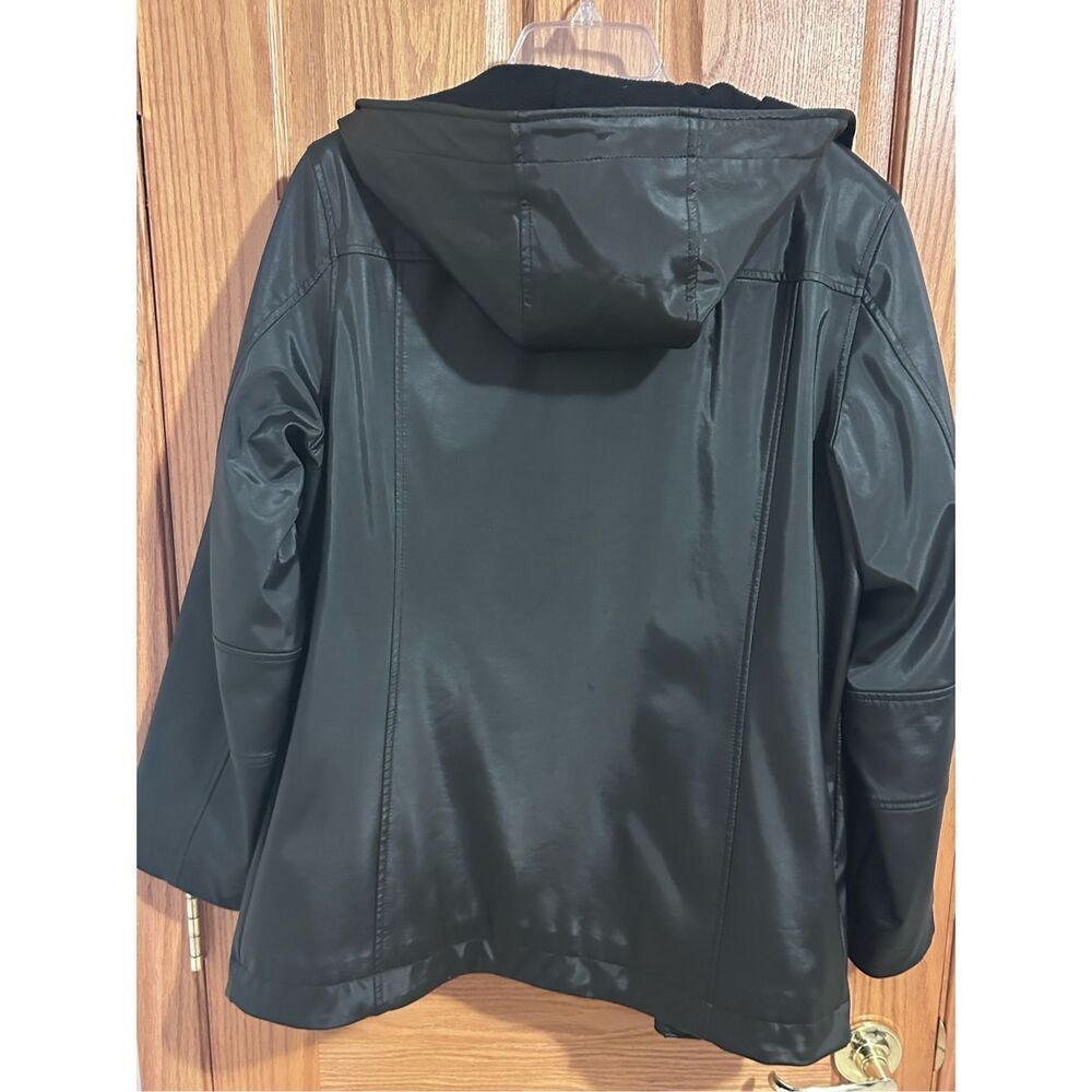 NorthCrest Women’s Black Fleece Hooded Zip Up Jacket Size M/10-12 - Picture 8 of 12